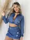 jaqueta jeans gabi lavagem escuro