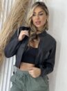 jaqueta courino preto melu