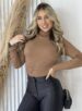 blusa térmica canelada com gola