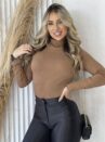 blusa térmica canelada com gola