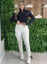 calça jogger moletom bianca bege