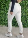 calça jogger moletom bianca bege
