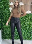 calça zara courino