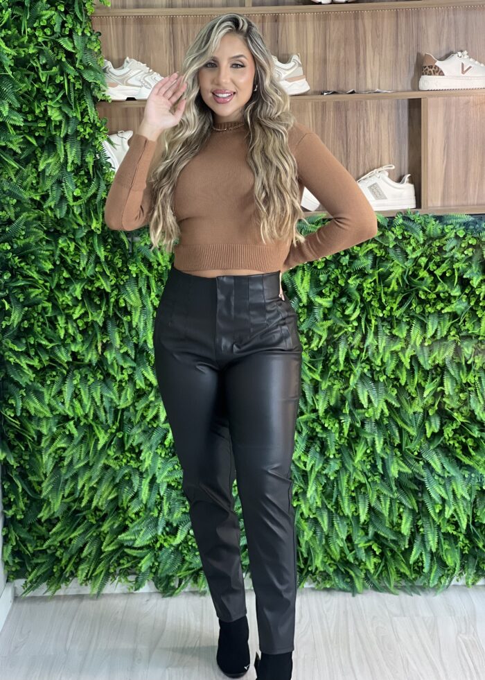 calça zara courino calça zara courino