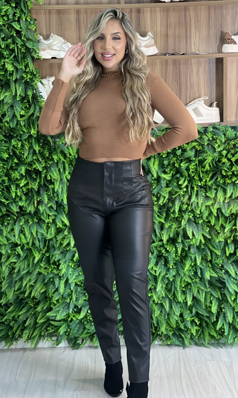 calça zara courino calça zara courino