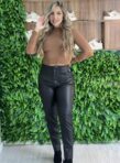 calça zara courino