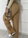 calça pantalona mônica bege