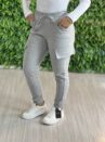 calça jogger moletom bianca cinza