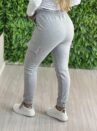 calça jogger moletom bianca cinza