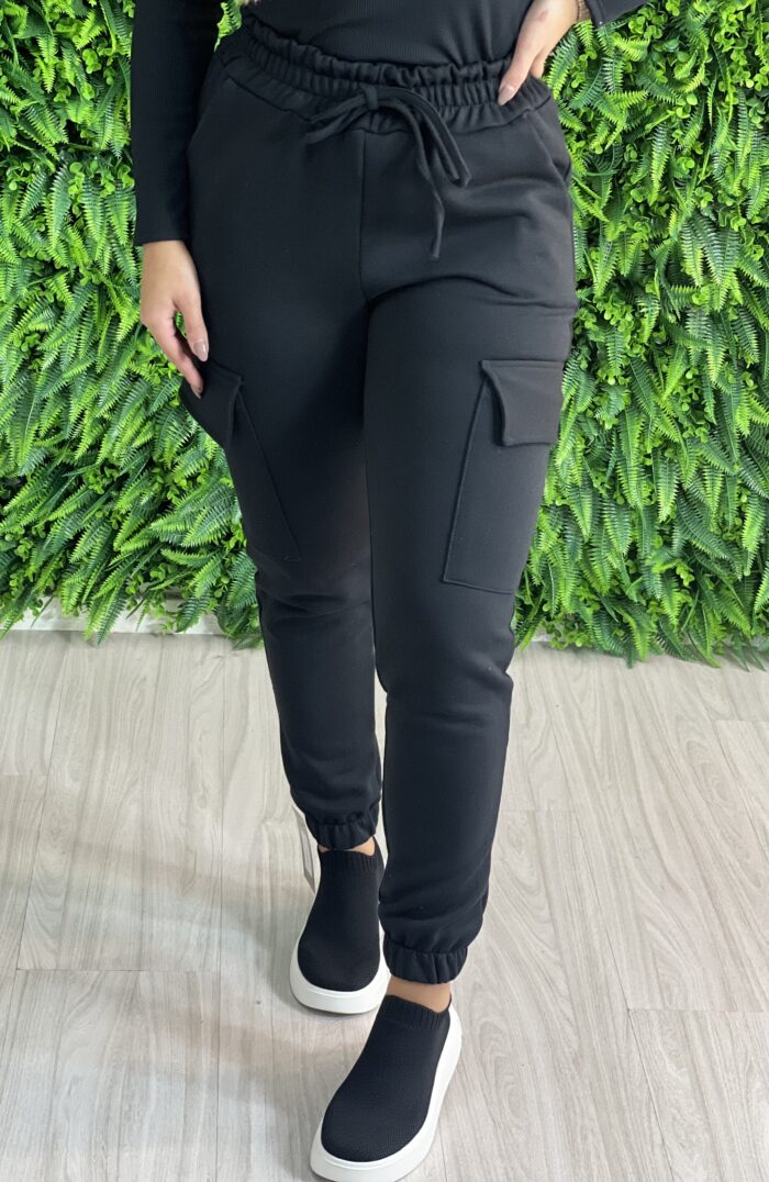 calça jogger moletom bianca marrom