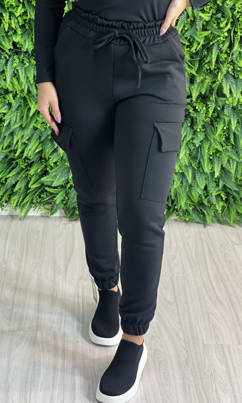 calça jogger moletom bianca marrom
