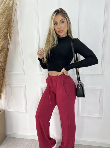 calça pantalona mari vermelho