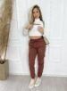 calça jogger moletom bianca marrom