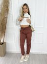 calça jogger moletom bianca marrom