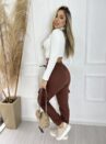 calça jogger moletom bianca marrom