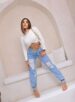 cropped manga longa mariluz creme