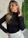 blusa térmica canelada com gola