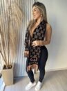 cachecol gu modal preto/bege