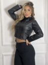 jaqueta courino preto melu