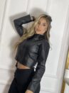 jaqueta courino preto melu