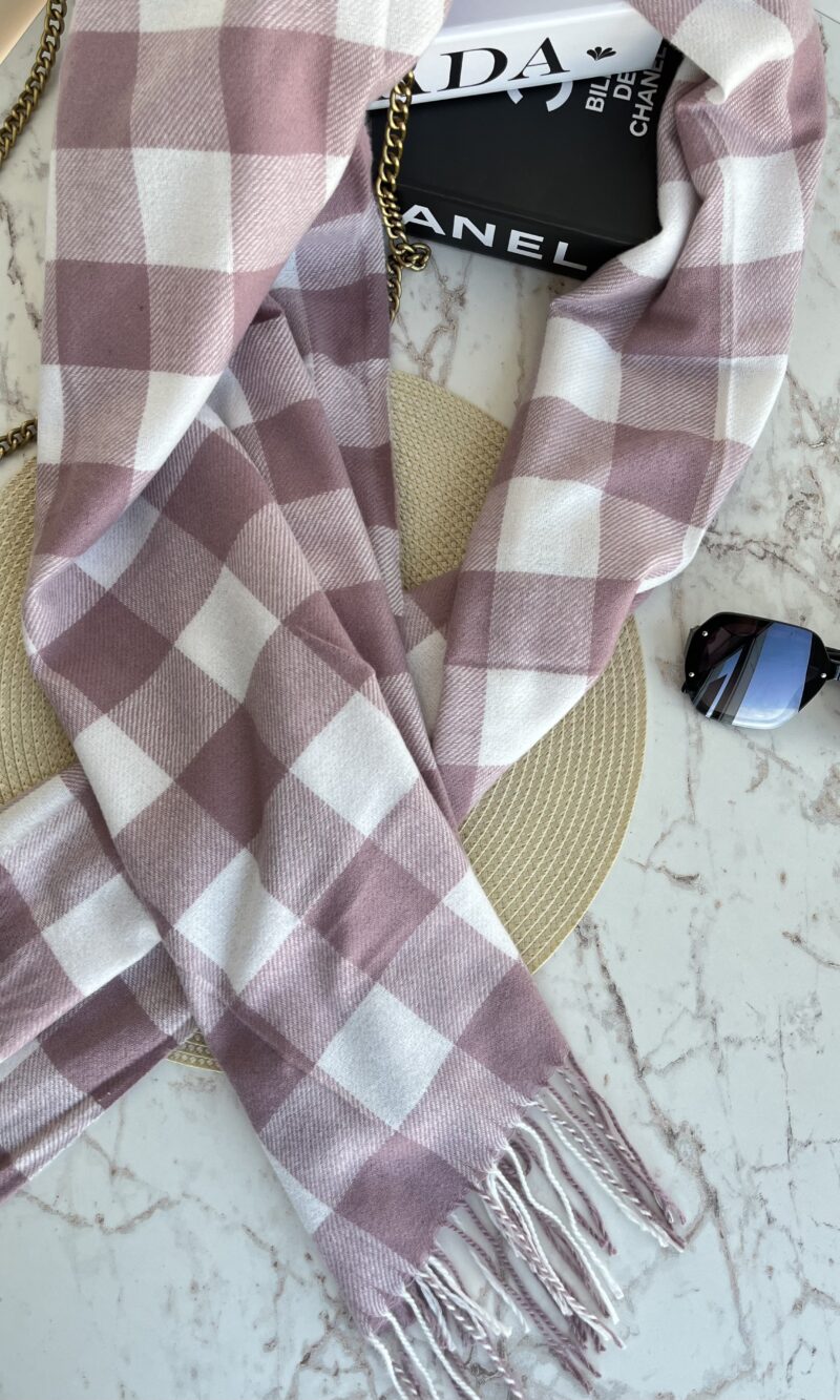 lenço flanelado xadrez rosé lenço flanelado xadrez rosé