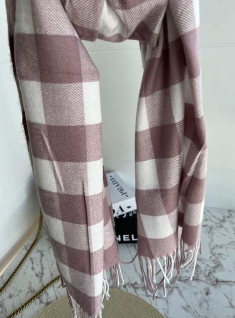 lenço flanelado xadrez rosé