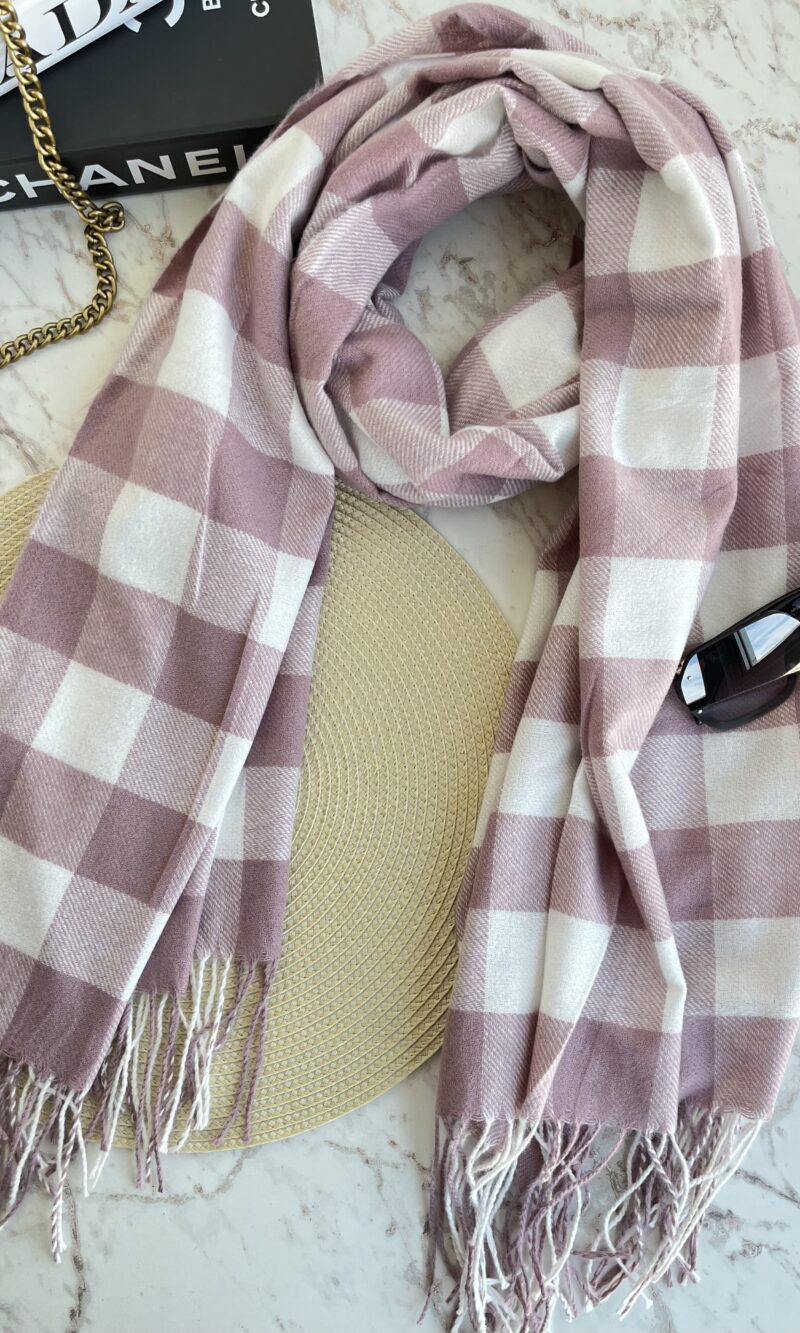 lenço flanelado xadrez rosé
