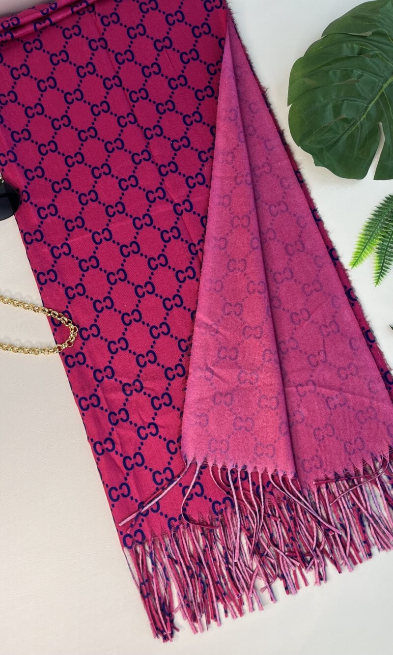 lenço franja cc rosa
