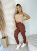 calça jogger moletom bianca marrom