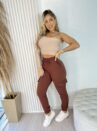 calça jogger moletom bianca marrom