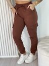 calça jogger moletom bianca marrom