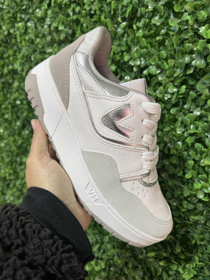 tênis casual branco prata via marte 042 001 02