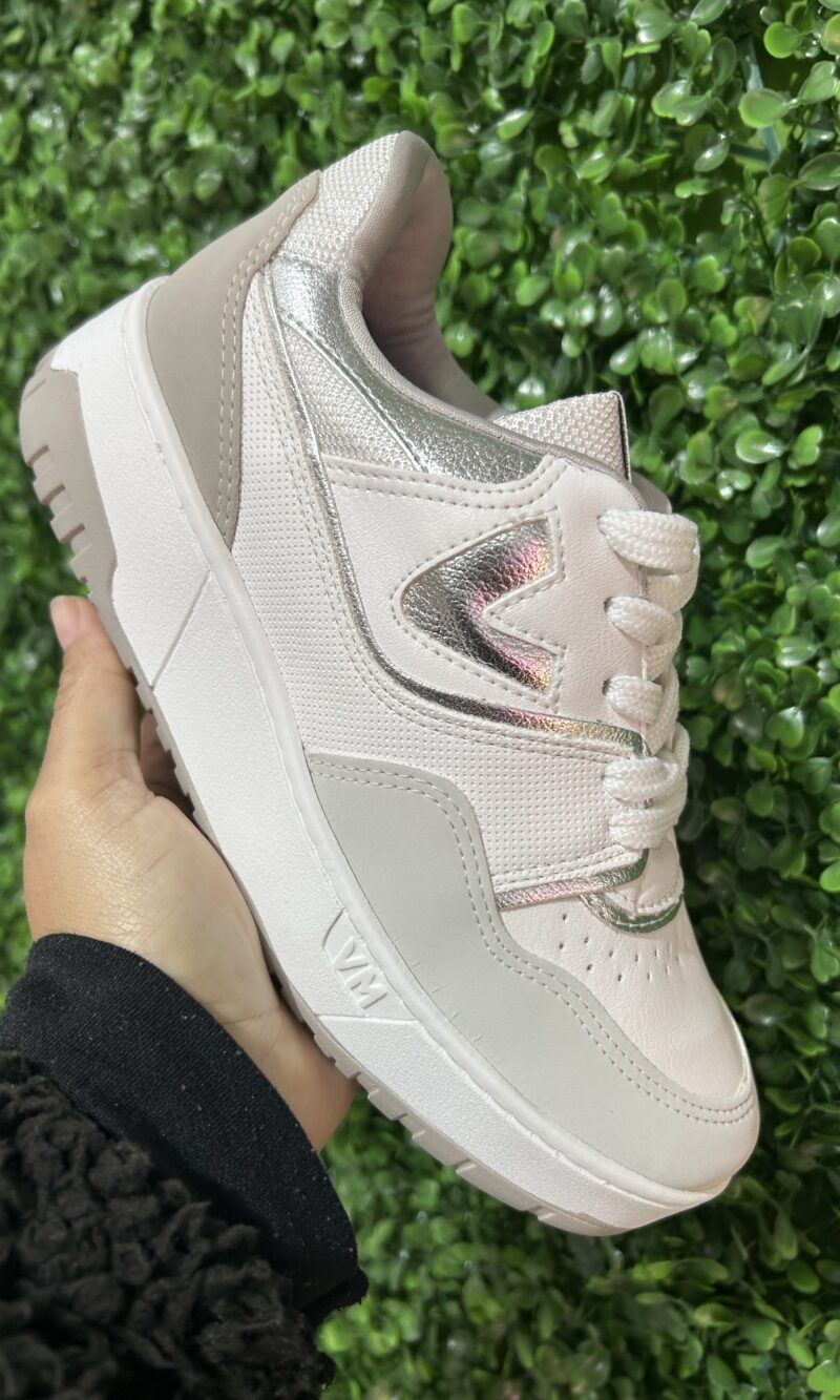 tênis casual branco prata via marte 042 001 02