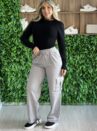 calça pantalona mônica cinza