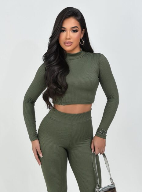 conjunto canelado gringa verde