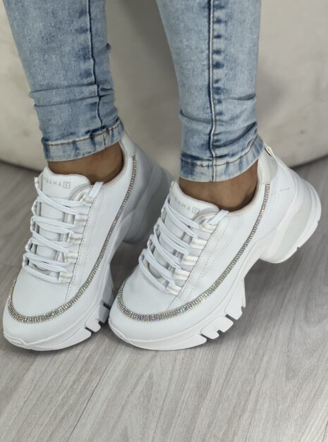 tênis strass branco ramarim 24 80106