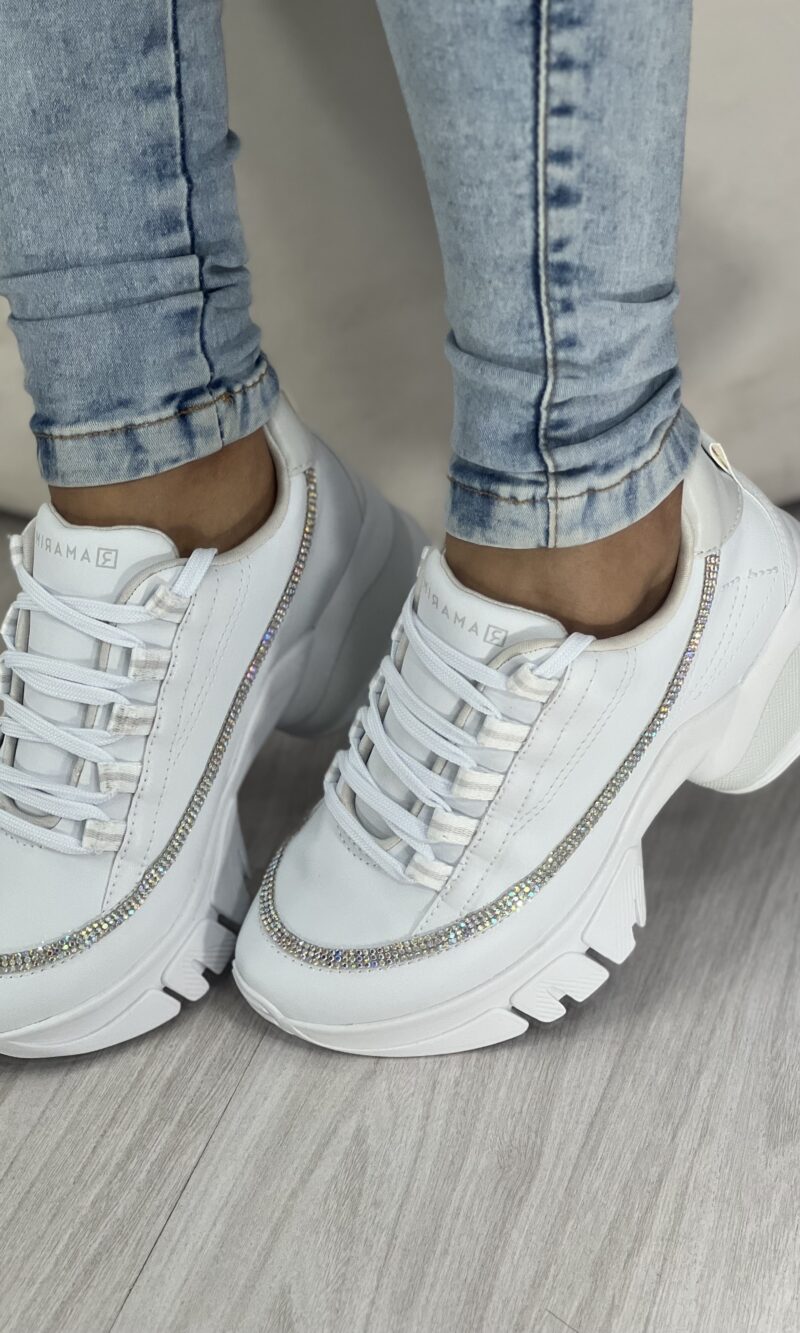 tênis strass branco ramarim 24 80106