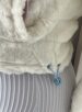 jaqueta puffer reversível ursinha azul bb com branco