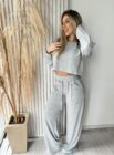 conjunto lãzinha cropped cinza