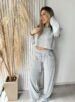 conjunto lãzinha cropped cinza