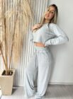 conjunto lãzinha cropped cinza