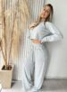 conjunto lãzinha cropped cinza