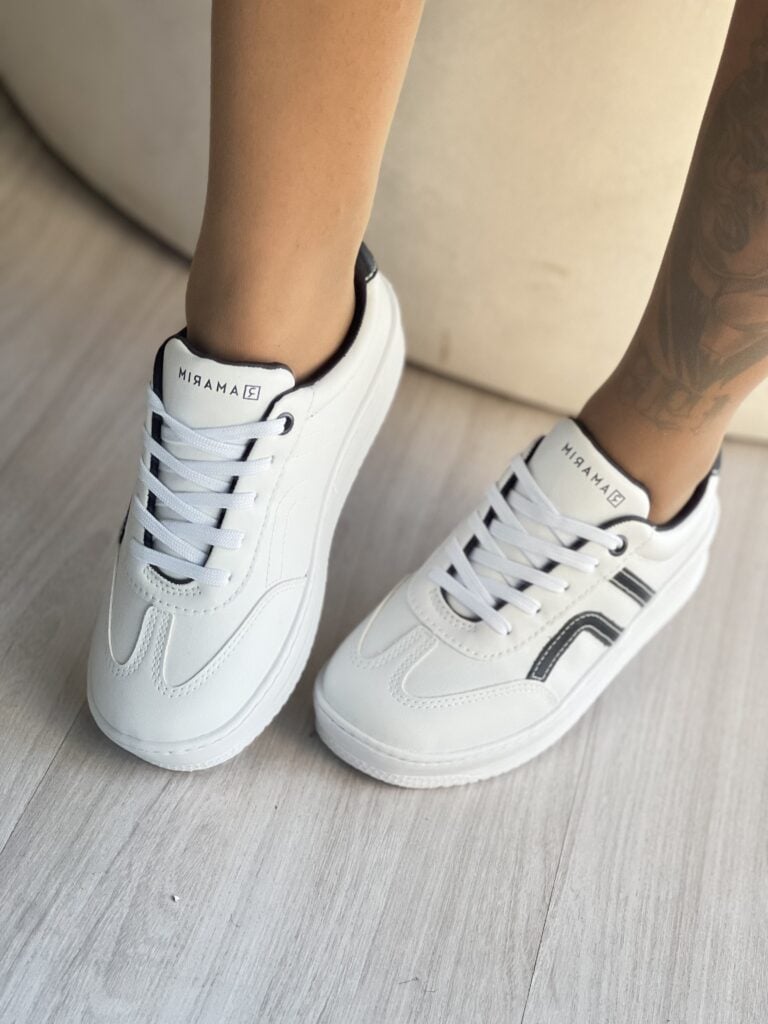 tênis branco com preto snk ramarim 2491103