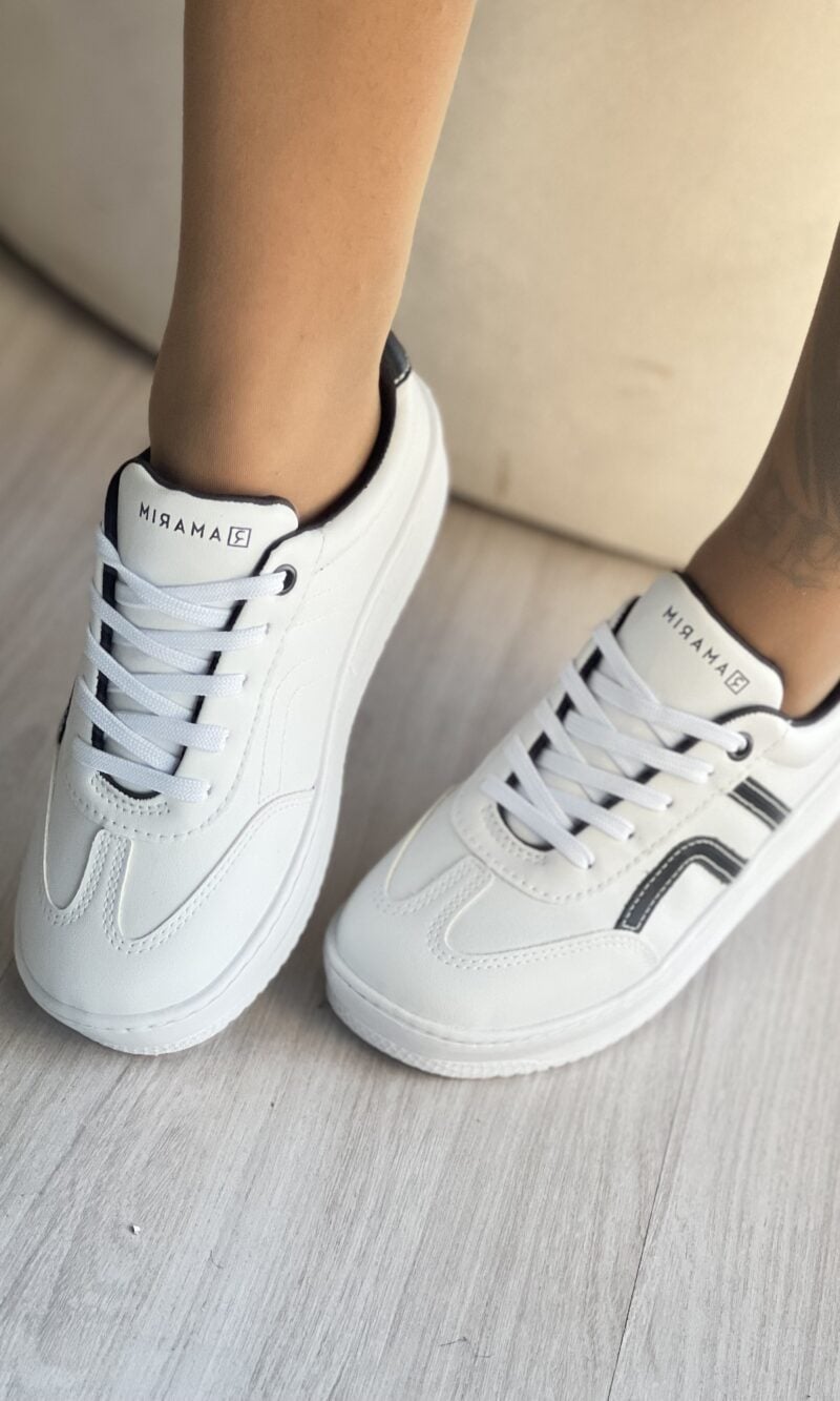 tênis branco com preto snk ramarim 2491103