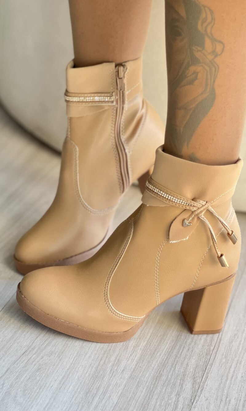 bota cano curto salto ma732 bege mississipi