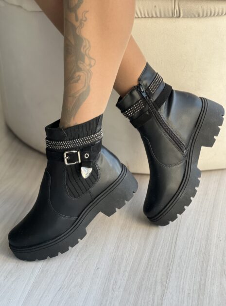 bota cano curto coturno preto mi612 mississipi