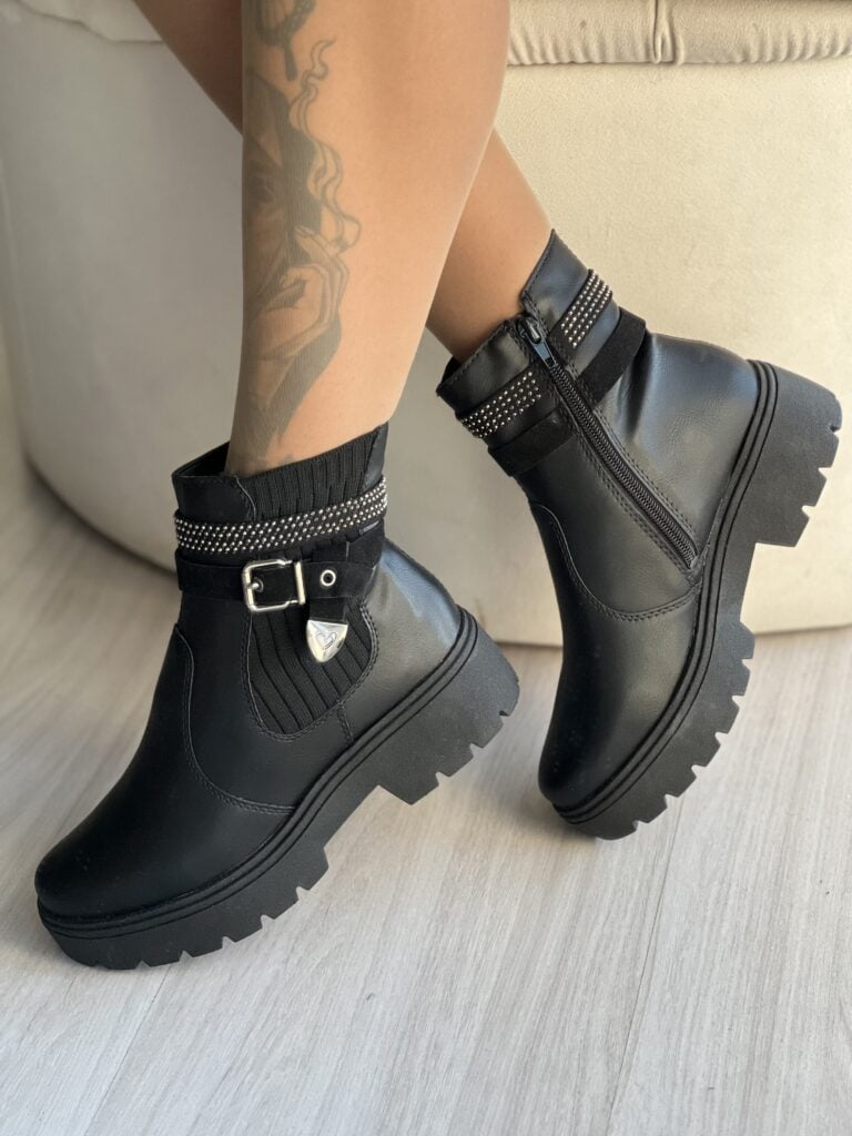 bota cano curto coturno preto mi612 mississipi