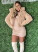 jaqueta puffer dupla face reversível aline bege