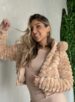 jaqueta puffer dupla face reversível aline bege
