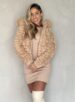 jaqueta puffer dupla face reversível aline bege